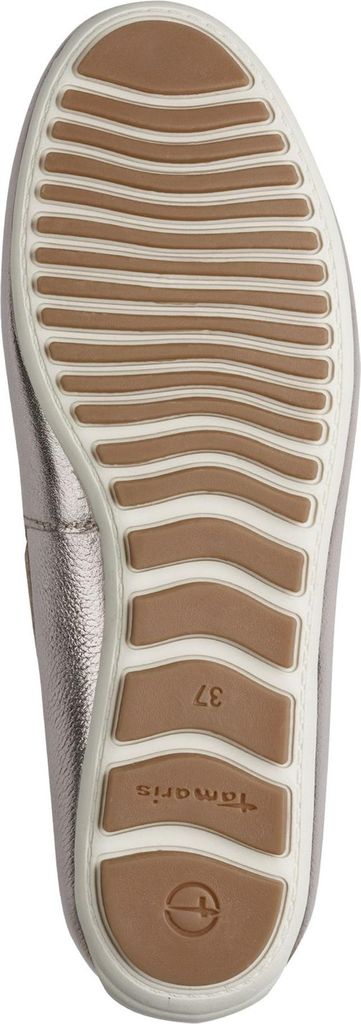 Tamaris Damen Slipper Leder Mokassin Zierspange sportlich 1-24630-44, Größe:39 EU, Farbe:Gold