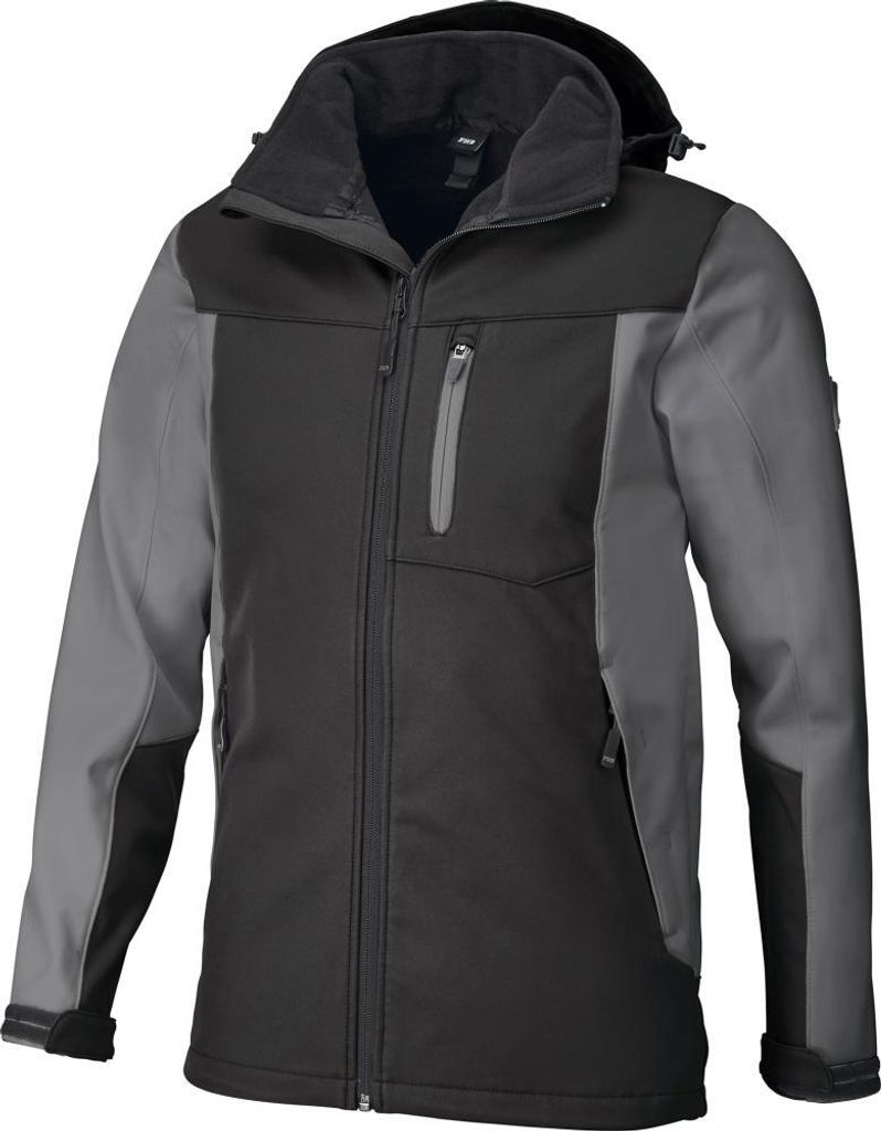 FHB JANNIK Softshelljacke grau-schwarz Gr. L Produktbild 
