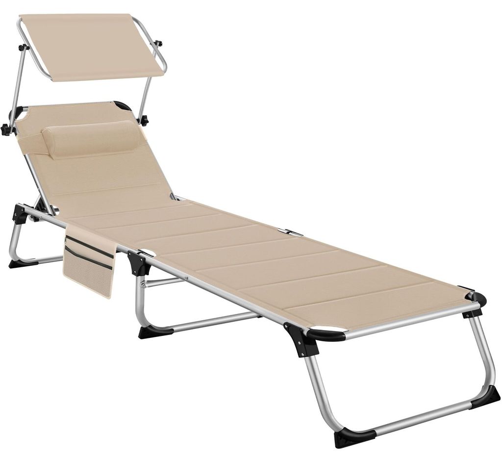 tectake® Aluminium Sonnenliege Lorella gepolstert, klappbar Produktbild 