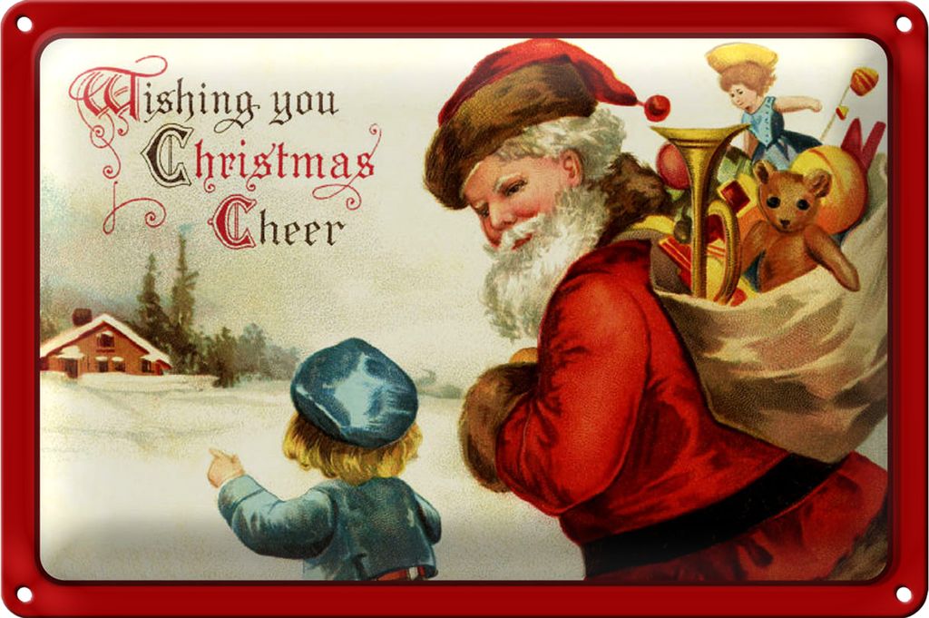 Blechschild Weihnachtsmann Santa Claus Christmas 30x20cm