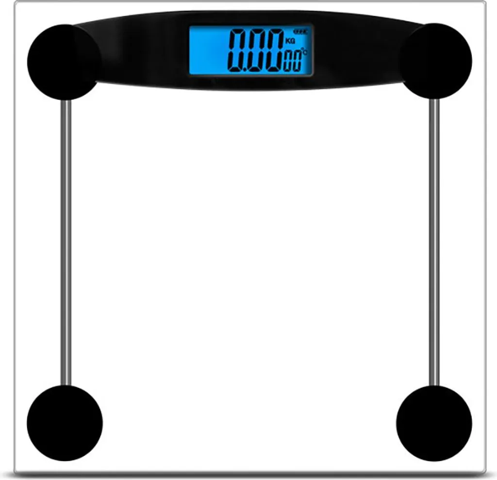 Balance de salle de bain numérique en verre - Affichage LCD précis
