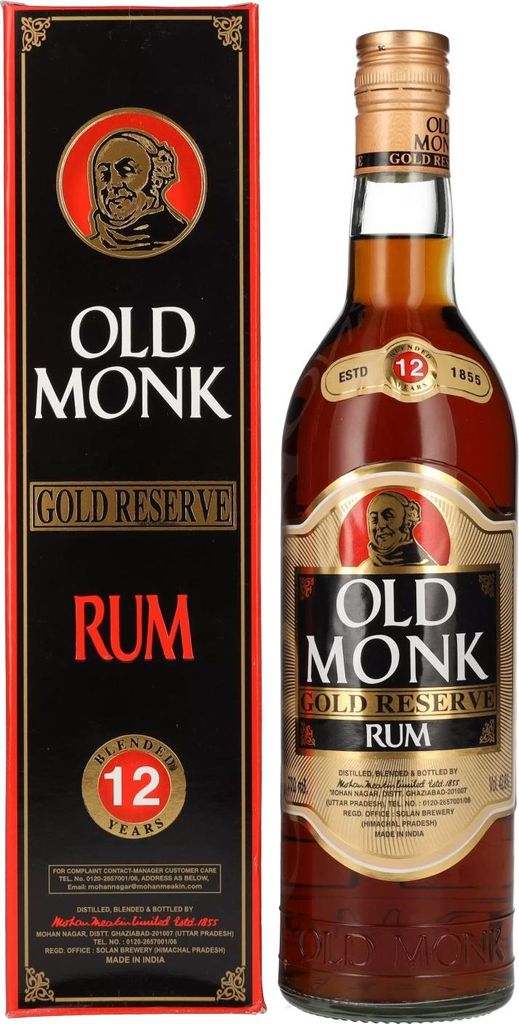Old Monk Gold Reserve 12 Years + Box 700ml 42,8% Vol. Produktbild 