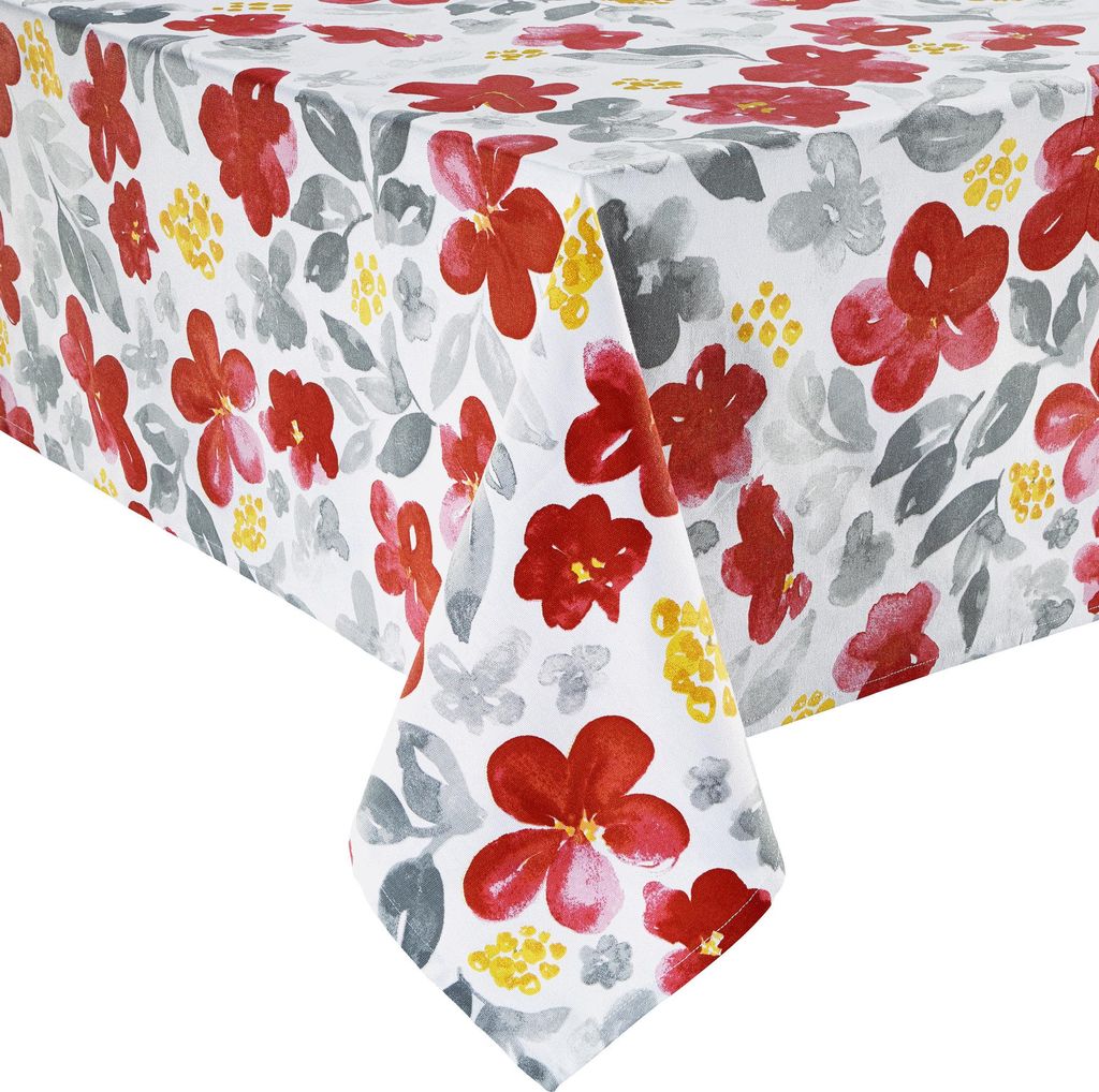 REDBEST Tischdecke rot-grau 130x200 cm