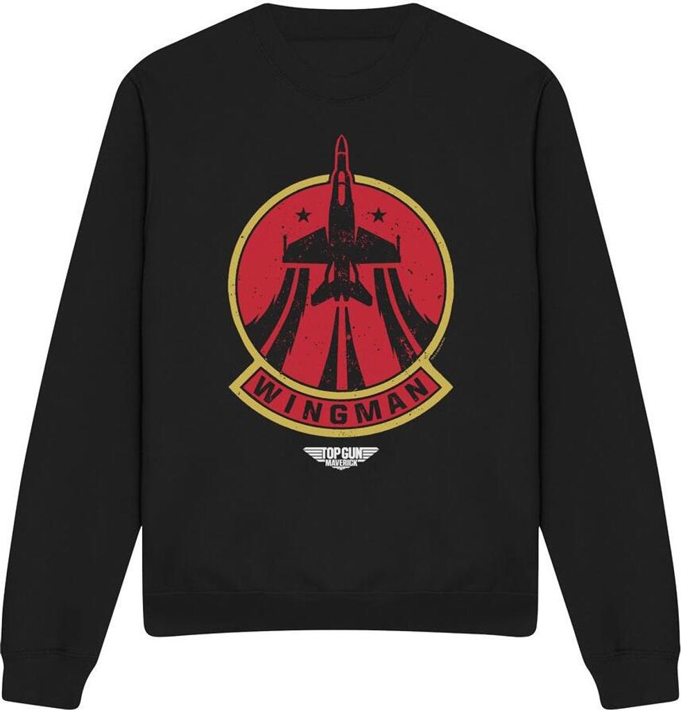 Top Gun - "Wingman" Sweatshirt für Herren/Damen Uni TV12967 (L) (Schwarz)
