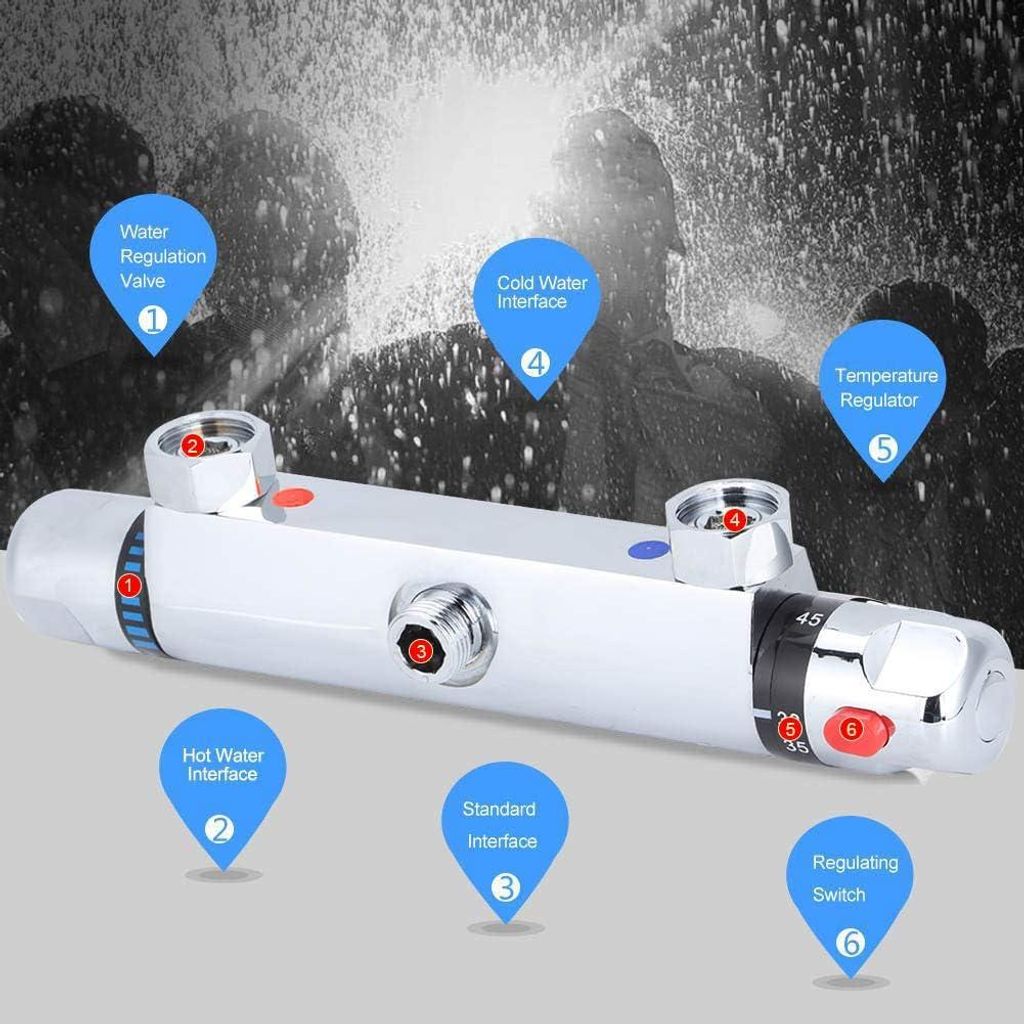Moderner Chrom-Thermostat-Duschmischventil - Für Dusche