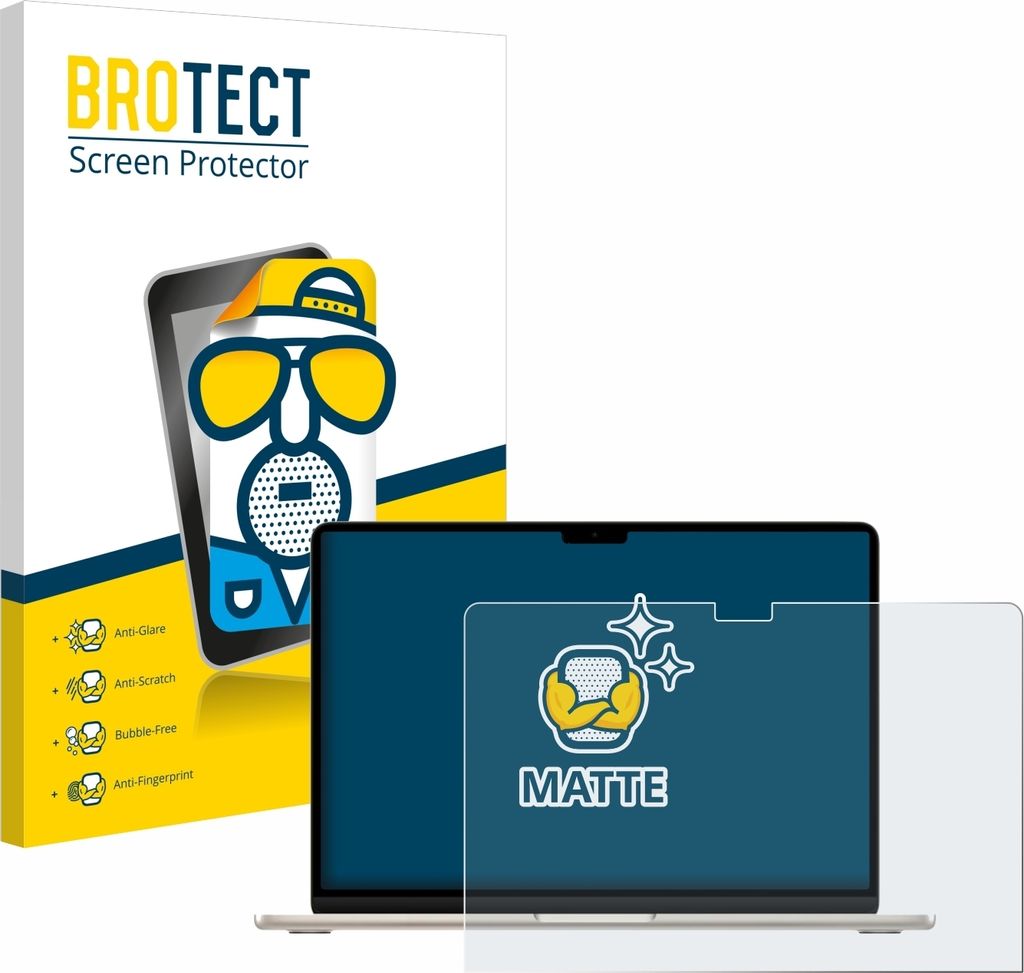 BROTECT Schutzfolie für Apple MacBook Air 15" M3 2024 / M2 2022 Displayschutz Displayschutzfolie Folie Matt Entspiegelungsfolie