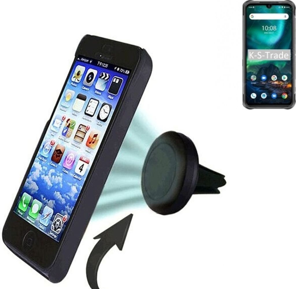 K-S-Trade Kompatibel mit UMIDIGI Bison Auto Handy Halterung KFZ Halter Lüftungsgitterhalterung Air Vent mount Smartphone Halter