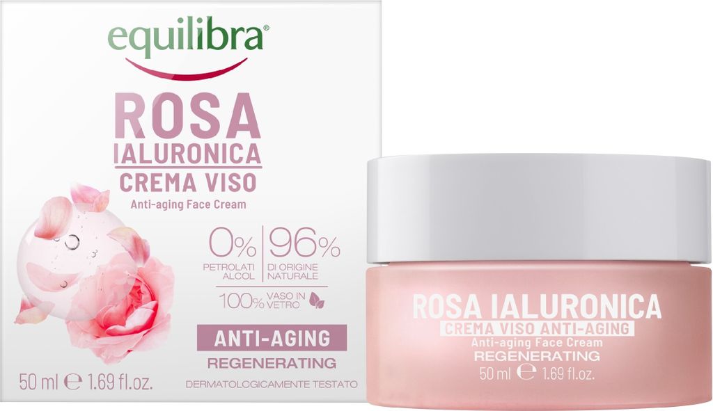 EQUILIBRA Rosa Ialuronica Rosen-Anti-Aging-Tages- und Nachtcreme mit Hyaluronsäure 50 ml