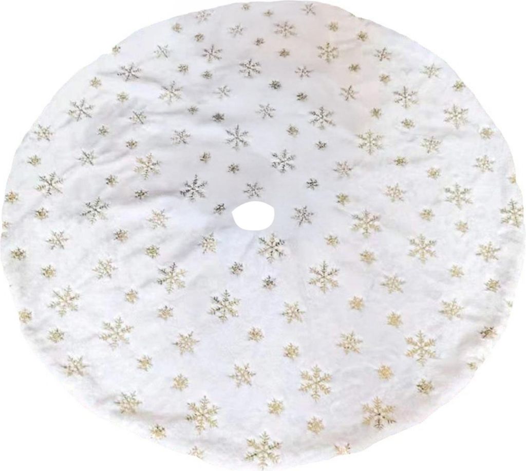 Weihnachtsbaumdecke aus Kunstfell, weiß, dick und weich, ideal für die Weihnachtsdekoration.