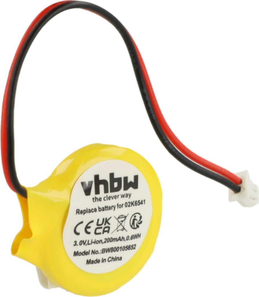 vhbw BIOS-Batterie kompatibel mit MSI Wind U123 Computer Notebook (200 mAh, 3 V, Li-Ion)