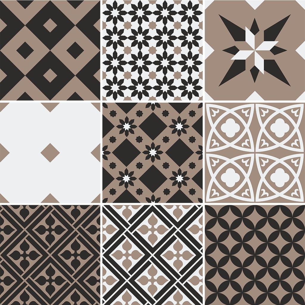 Selbstklebende Fliesenaufkleber für Küche und Bad – 9 Milinia Azulejo Fliesenaufkleber – 9 Aufkleber 15 x 15 cm