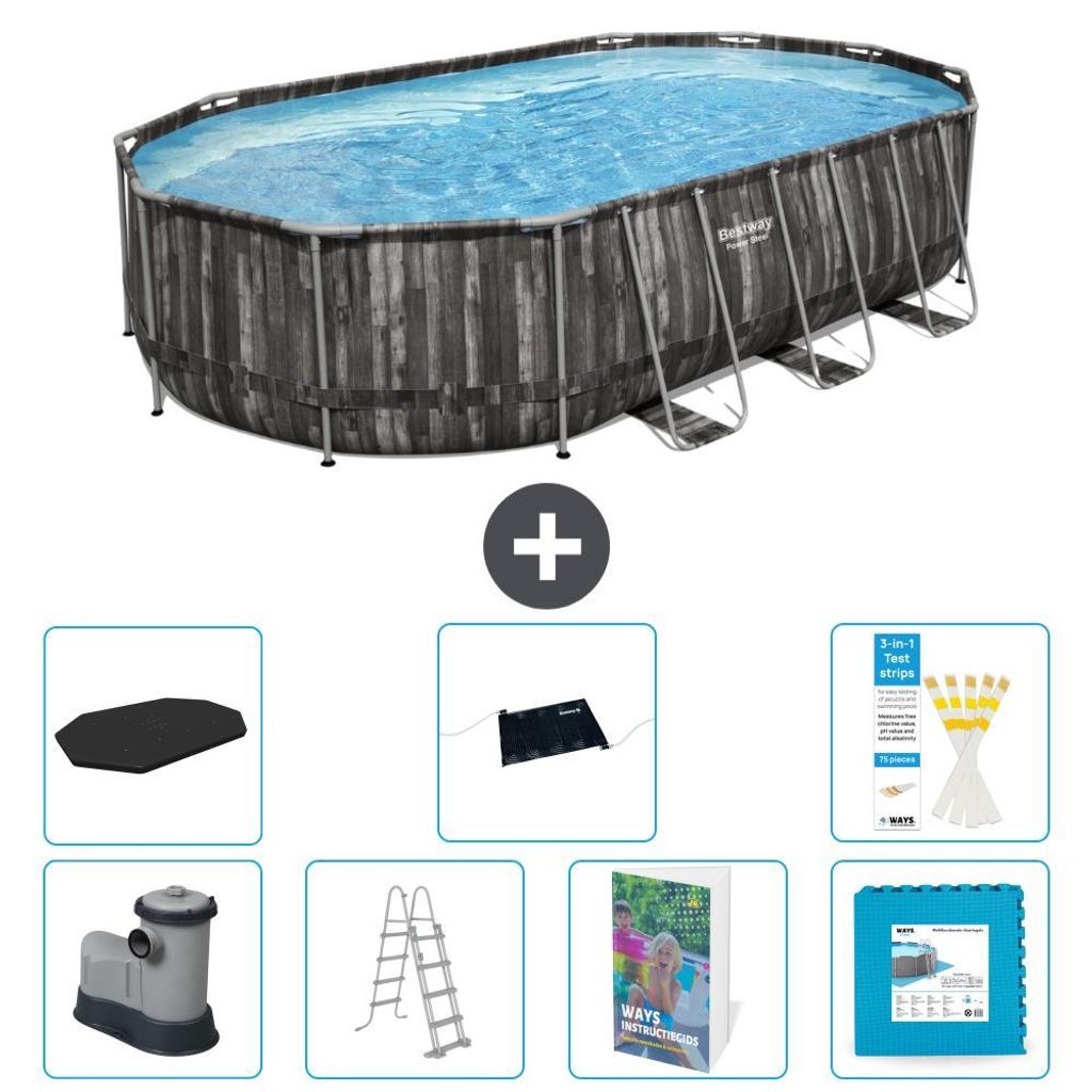Bestway Power Steel Oval - 610x366x122 cm - 8-teilig S621