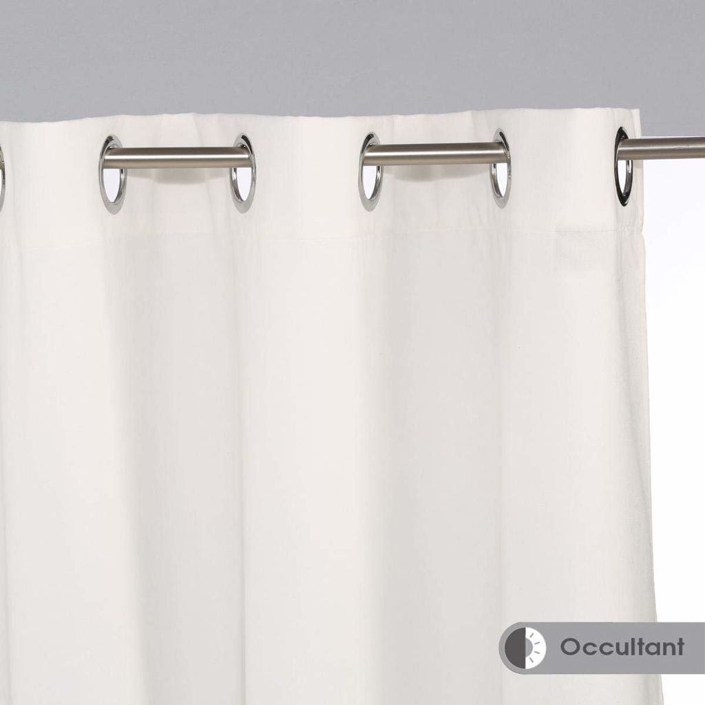 Deko-Vorhang mit Ösen, Polyester, 140 x 260 cm, beige