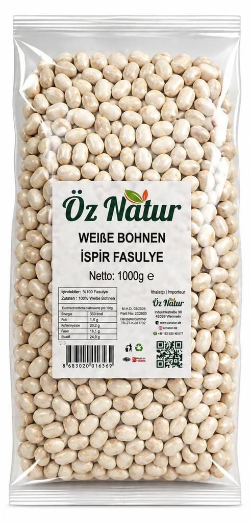 Öz Natur | Biała fasola cukrowa z Ispir 1kg Zdjęcie produktu 