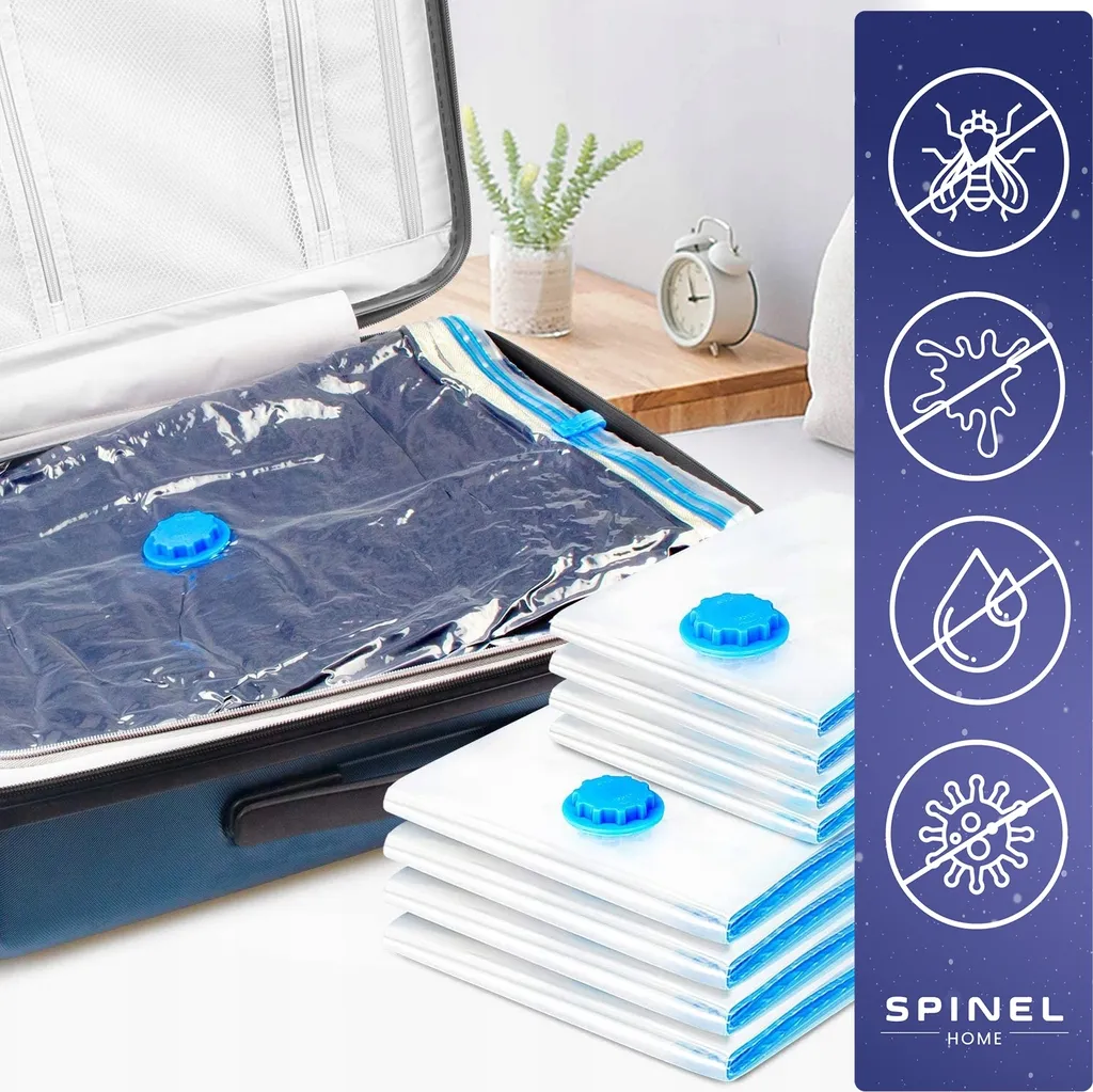 Spinel Home Kit 4 Sacchi Sottovuoto 80x120cm Valvola Universale PA+PE - 3