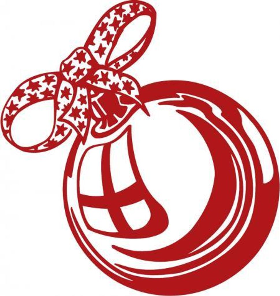 Wandtattoo Dekorfolie Weihnachtskugel WD0803 - verschiedene Farben zur Wahl Color - rot Größe - 120cm
