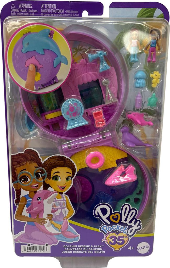Mattel Polly Pocket Delfino Salvataggio e Gioco Immagine del prodotto 