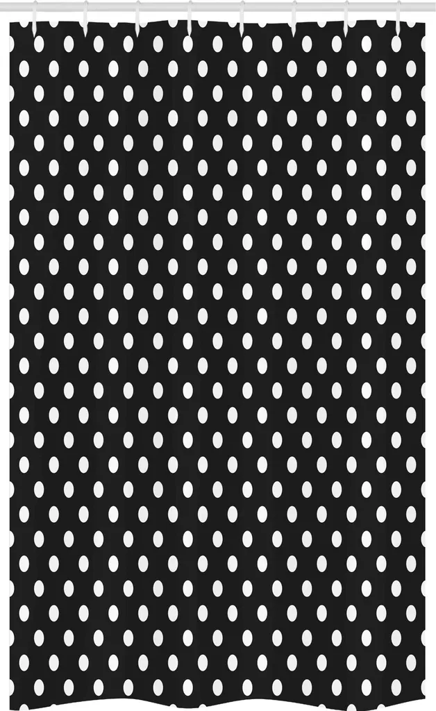 ABAKUHAUS Nero e bianco Tenda da doccia stretta, pois tradizionali, set decorativo per bagno in tessuto con ganci, 120 x 180 cm, grigio antracite bianco