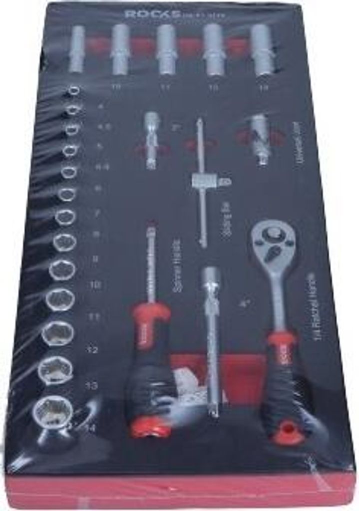 ROOKS Steckschlüsselsatz Knarenkasten OK-01.3119 Chrom-Vanadium-Stahl