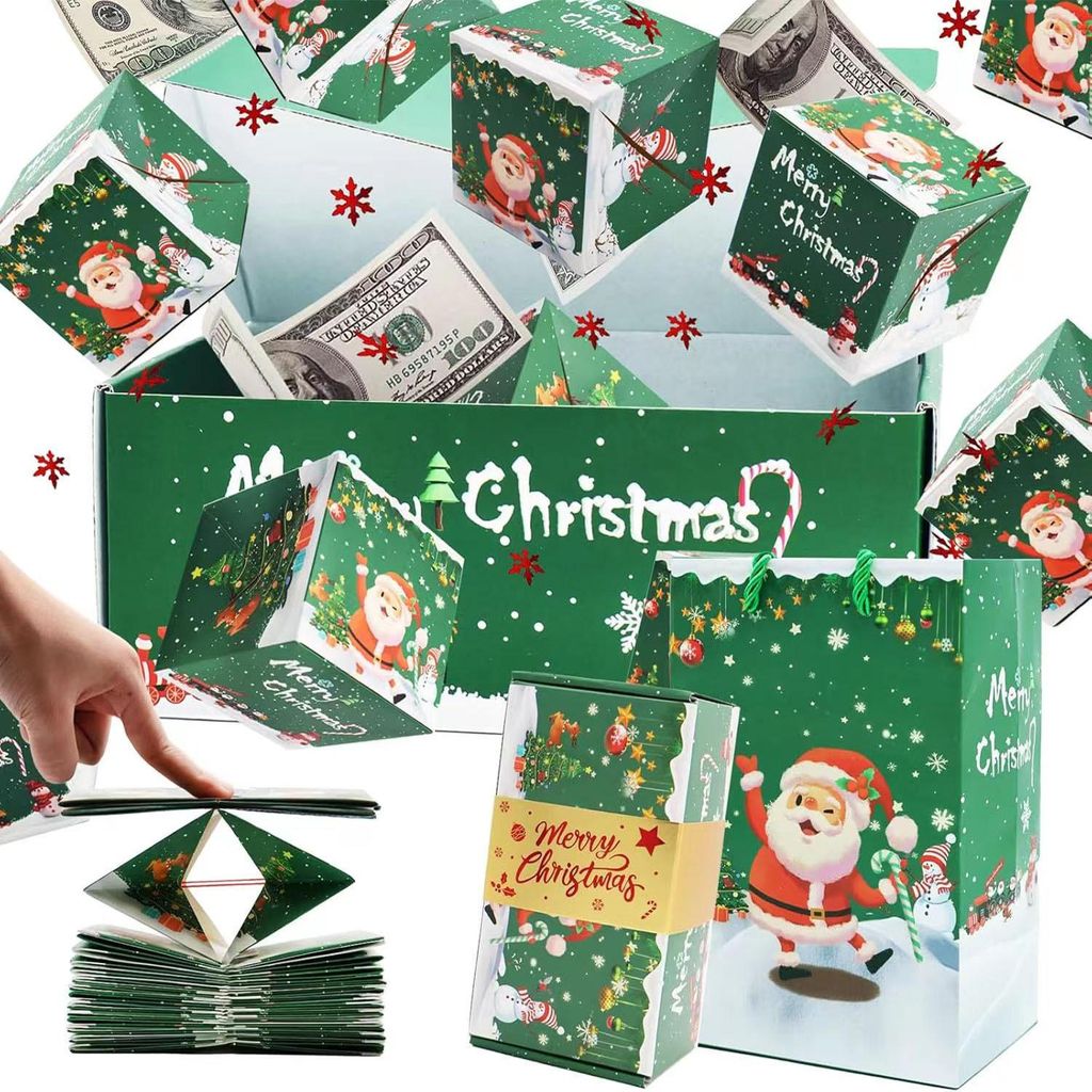 ASKSA Explosive Pop-Up ueberraschungs-Geschenkbox, Neu Explosion Von ueberraschungsgeschenkboxen, Rot Weihnachts ueberraschung Box, ueberraschung E...