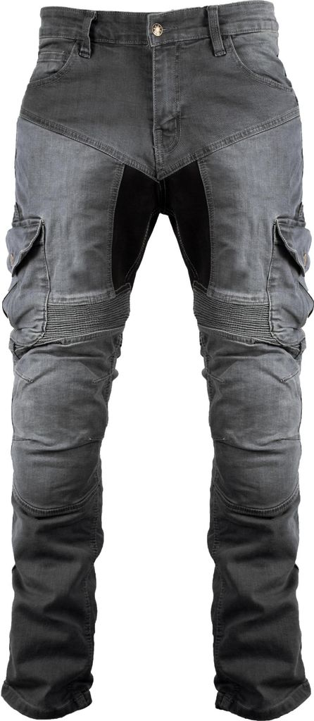 Herren Motorradjeans, Cargo Jeans mit Protektoren, in Grau(W30 / L32)