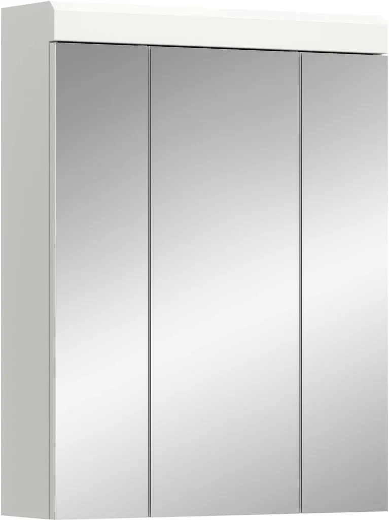 Scout armoire de salle de bain avec miroir 3 portes blanc brillant 70cm