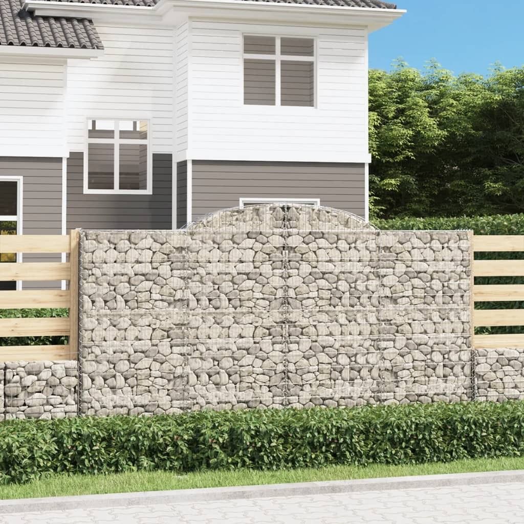 Gabionen mit Hochbogen 2 Stk. 300x30x160/180cm Verzinktes Eisen , Gabionen Design 2024