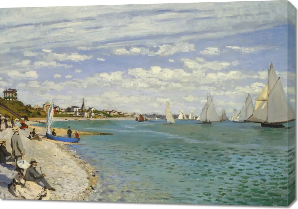 Tableau Monet Régate 100x70 cm : Décoration Murale Vintage Durable