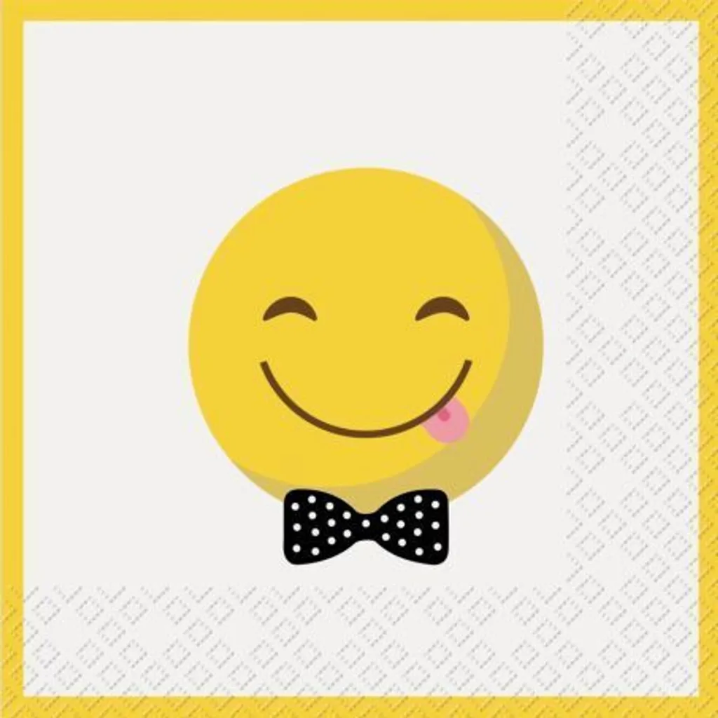 Serviettes Smiley 33x33 cm absorbantes pour éviter les taches à table