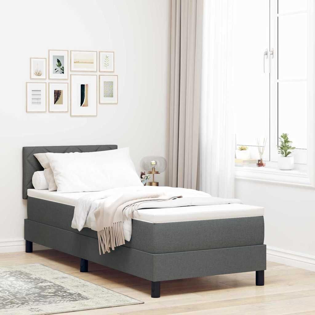 CLORIS Boxspringbett mit Matratze Dunkelgrau 80 x 200 cm Stoff - Klassische Betten 709