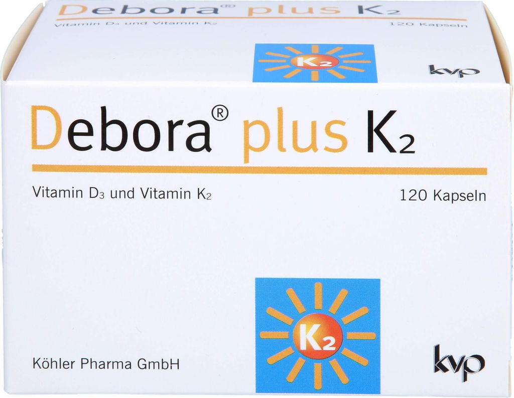 Debora plus K2 Vitamin D3 und Vitamin K2 Kapseln, 120 St. Kapseln