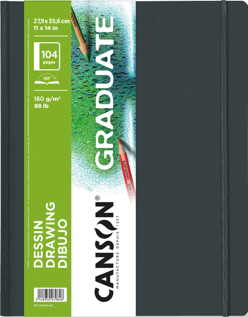 Canson Graduate Mixed Media Nero 11x14" - Carta Artistica 240g