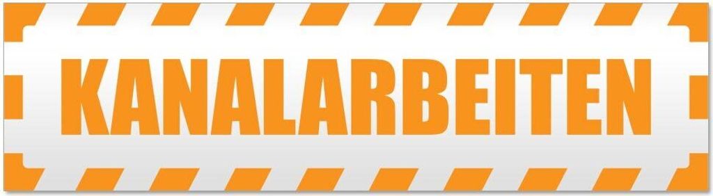 Kiwistar Kanalarbeiten gestreift Magnetschild Schild magnetisch - 20cm Orange - Magnetfolie für Auto PKW Kfz