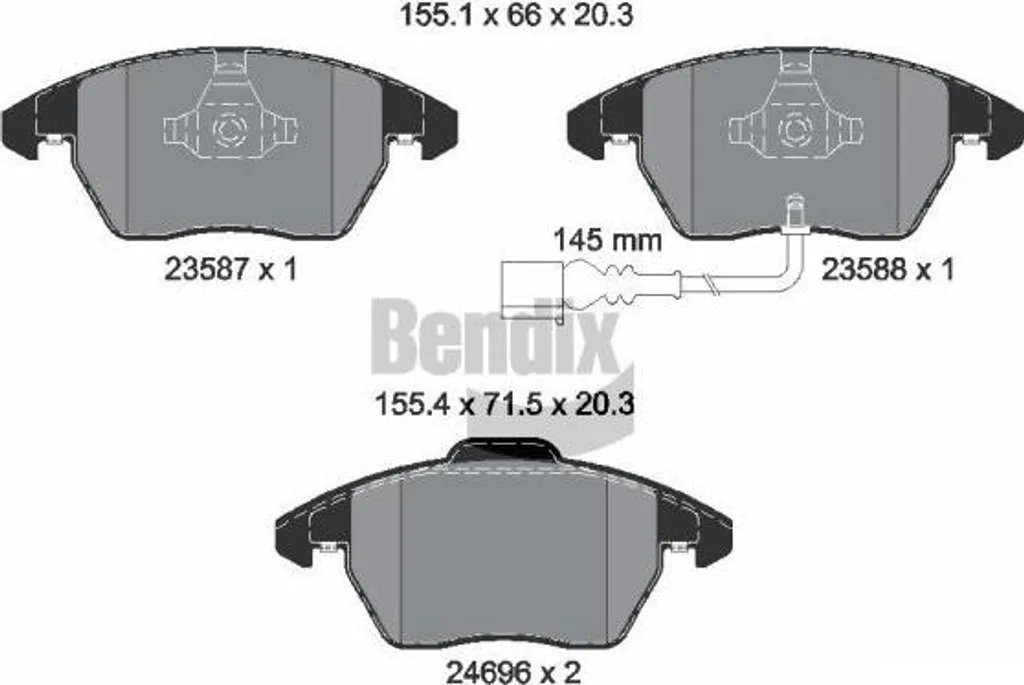 Plaquettes de Frein Haute Performance BENDIX BPD1087 - OE 3C0698151A