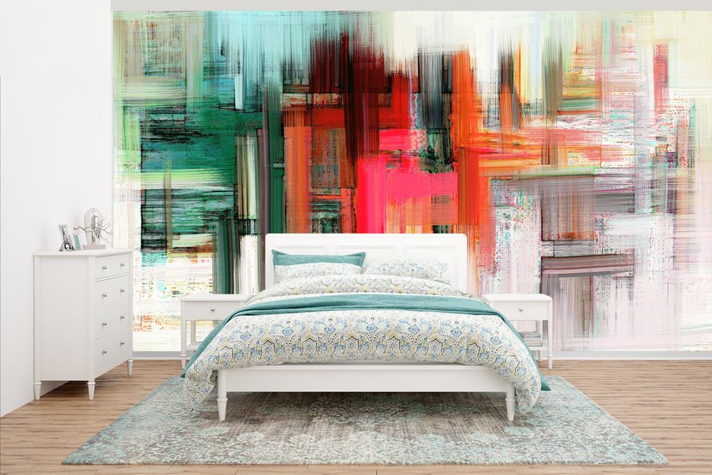 MuchoWow Fototapete für Wohnzimmer oder Schlafzimmer Wandtapete Vinyl Motivtapete Abstrakt - Ölgemälde - 465x260 cm - Hintergrundbild