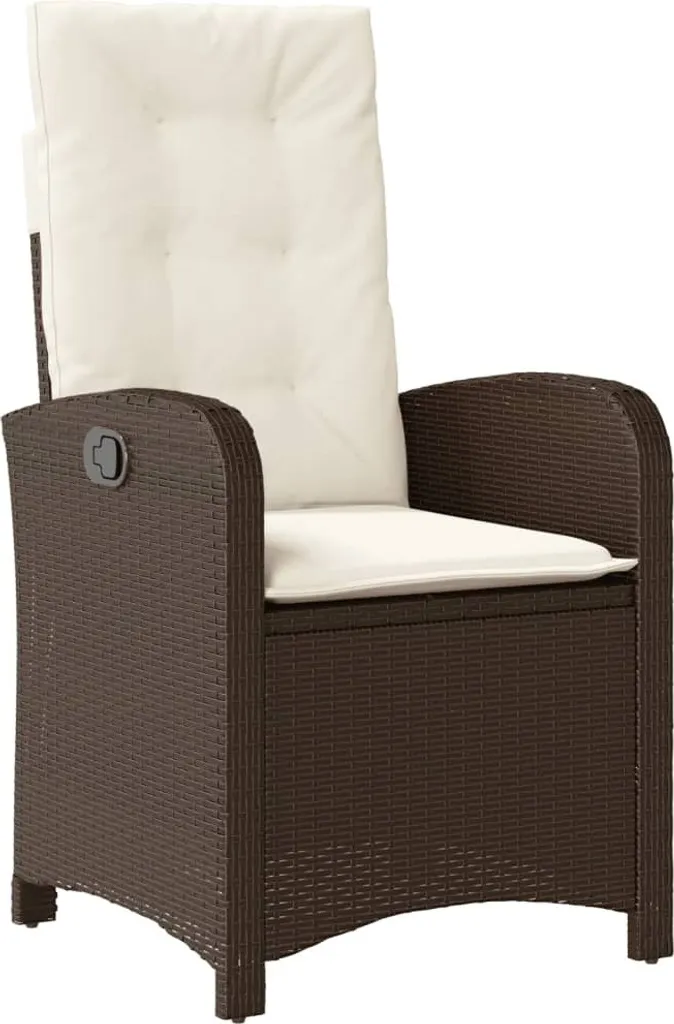 vidaXL Poltrona Giardino Poly Rattan Marrone Cuscini Prezzo Imbattibile
