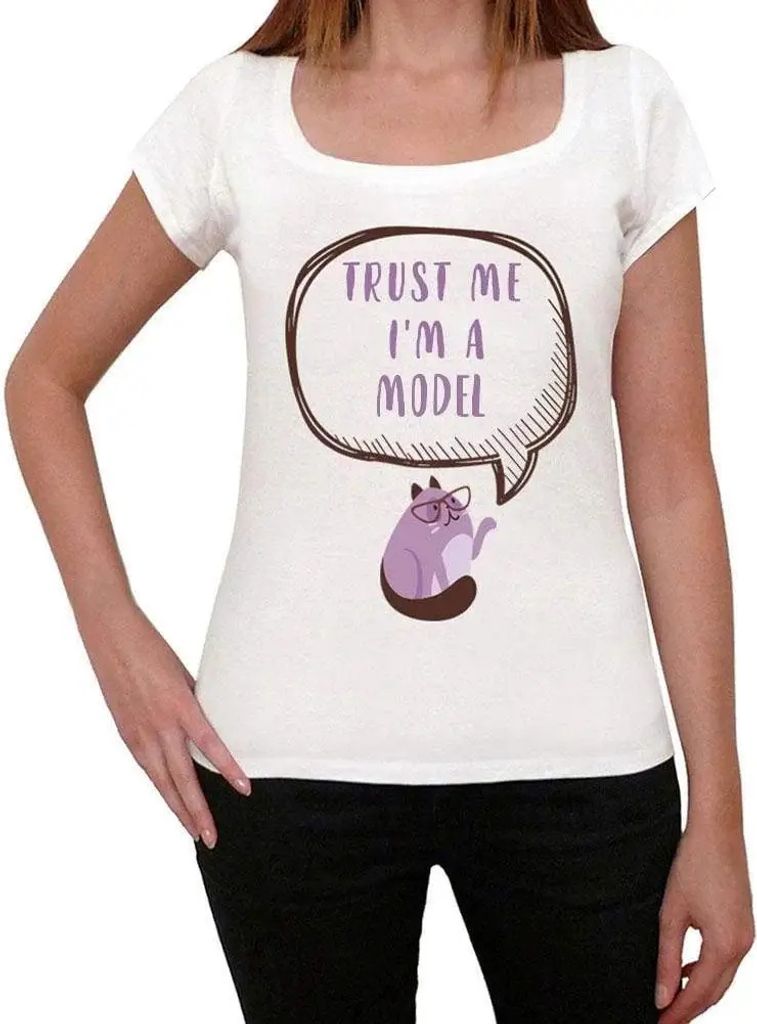 Damen Grafik T-Shirt Vertrauen Sie mir ich bin ein Model – Trust Me I'm A Model – Öko-Verantwortlich Vintage Jahrgang Kurzarm Lustige Druck Ge...