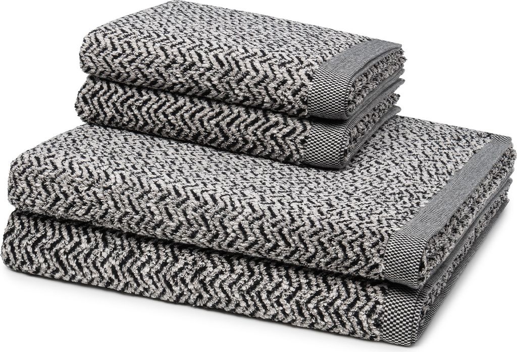 Möve Brooklyn Fischgrat 2 X Handtuch 2 X Duschtuch im Set Weicher Materialmix, Hautsympathisch, pflegeleicht und strapazierfähig, Zeitlos und ele...