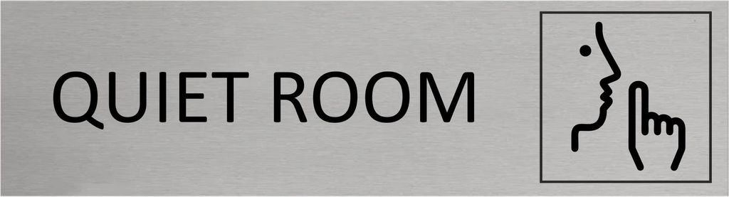 CombiCraft Aluminium Türschild Quiet Room 165x45mm mit 3M-Tape zur Befestigung, einfache Kennzeichnung von Räumen und Bereichen