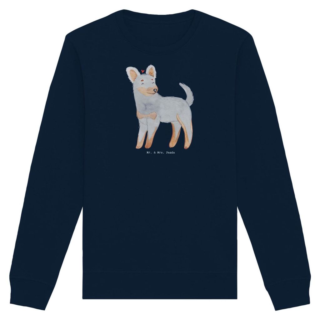 Mr. & Mrs. Panda Baumwoll Sweatshirt Prager Rattler Moment Größe S - French Navy - Geschenk, Pulli, Sweater, Pullover, Pincher, Bio