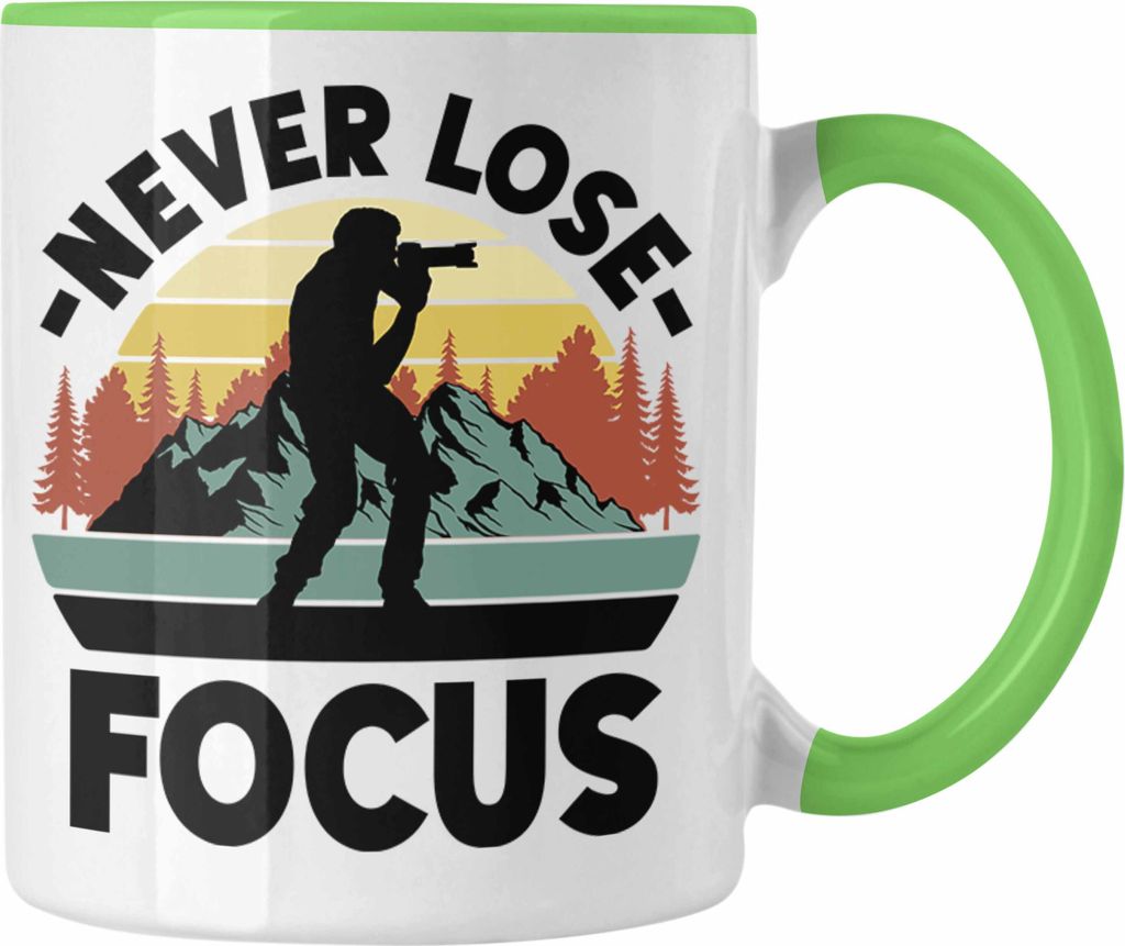 Trendation - Fotograf Tasse Zubehör Lustig Fotografie Geschenk Fotografieren Kaffeetasse Geschenkideen Grafik Insider Focus (Grün)