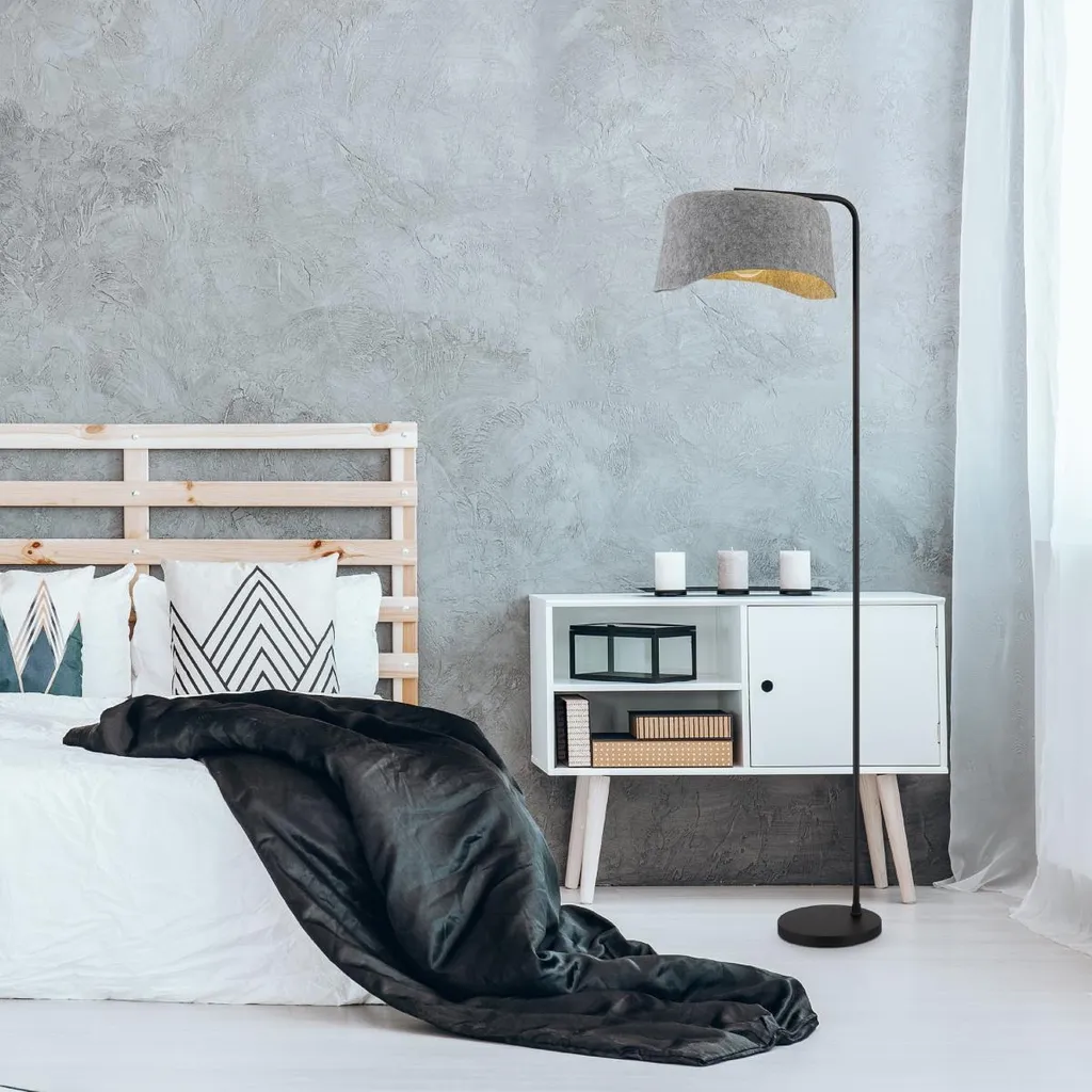 Lampadaire Farelia E27 Noir : Solution d'Éclairage Doux en Feutre 10W - 4