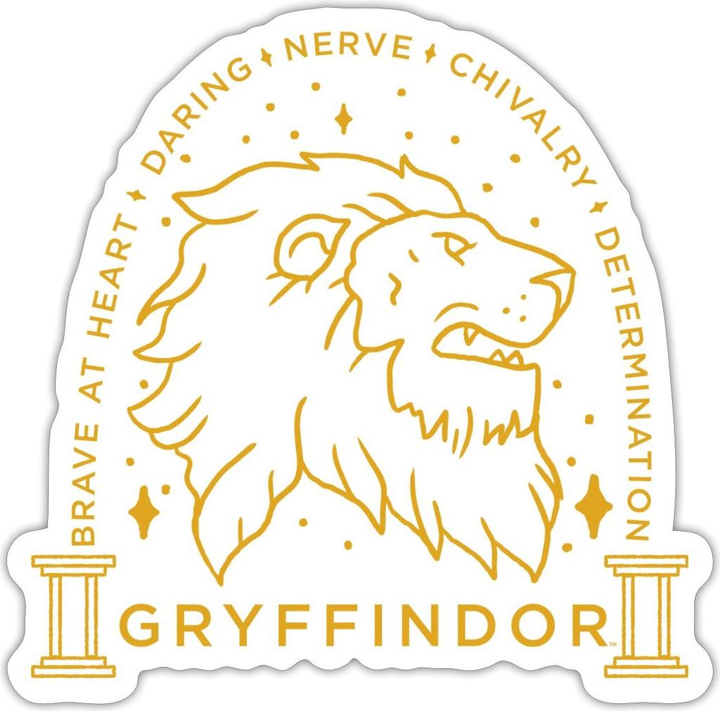 Spreadshirt Harry Potter Gryffindor Löwe Sticker Aufkleber, 10 x 10 cm, Mattweiß