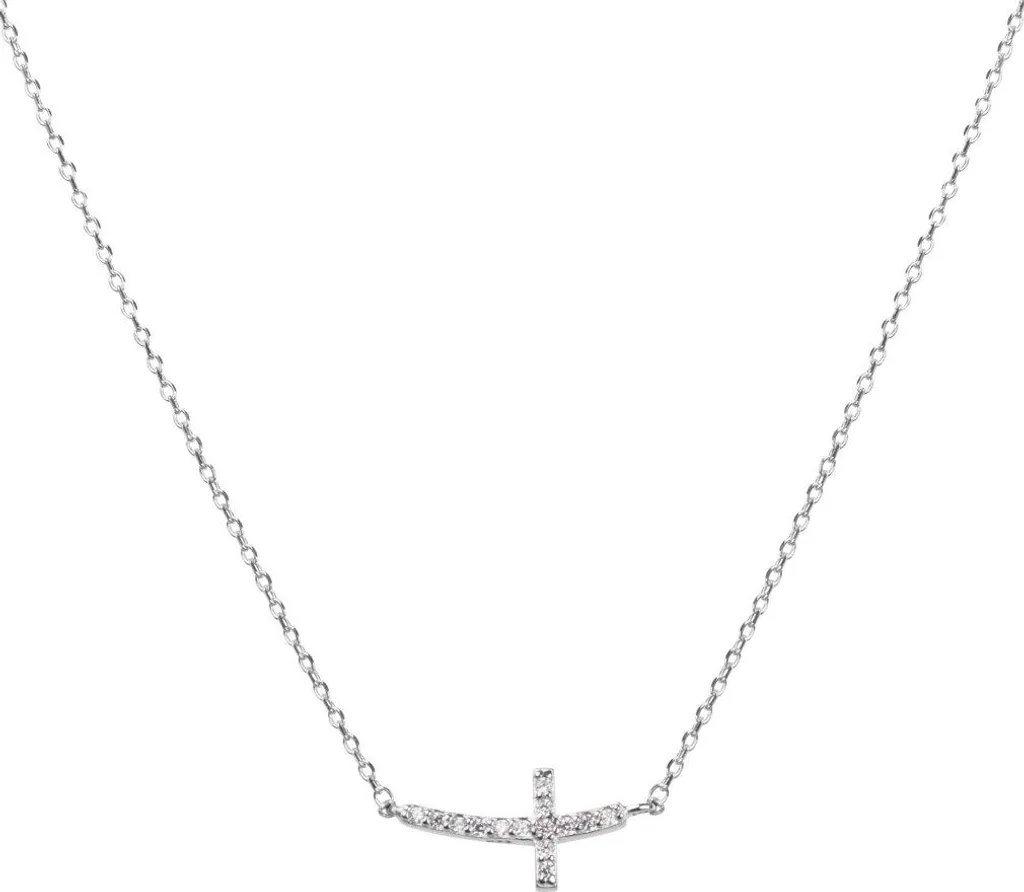 Collier argent avec croix AGS546/47 - Pendentif discret, hypoallergénique