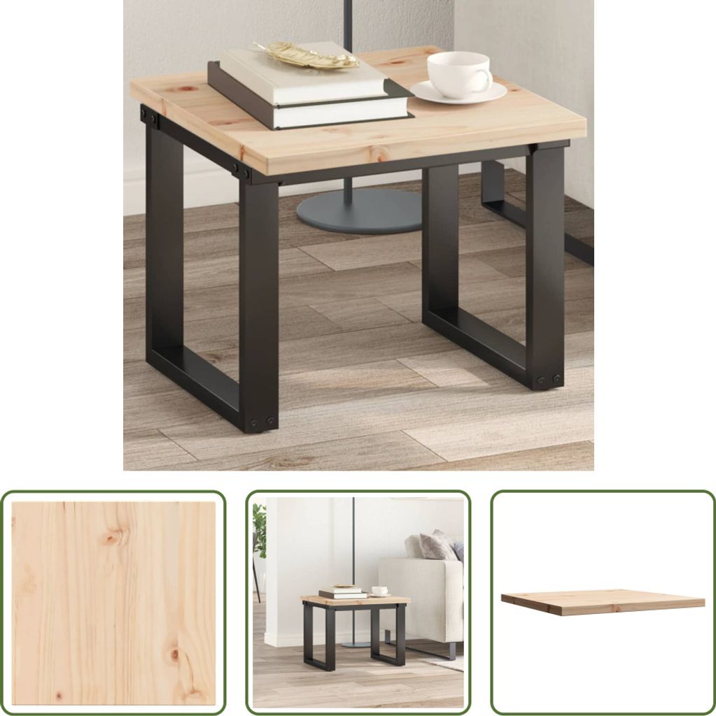 The Living Store Tischplatte 50x50x2,5 cm Quadratisch Massivholz Kiefer