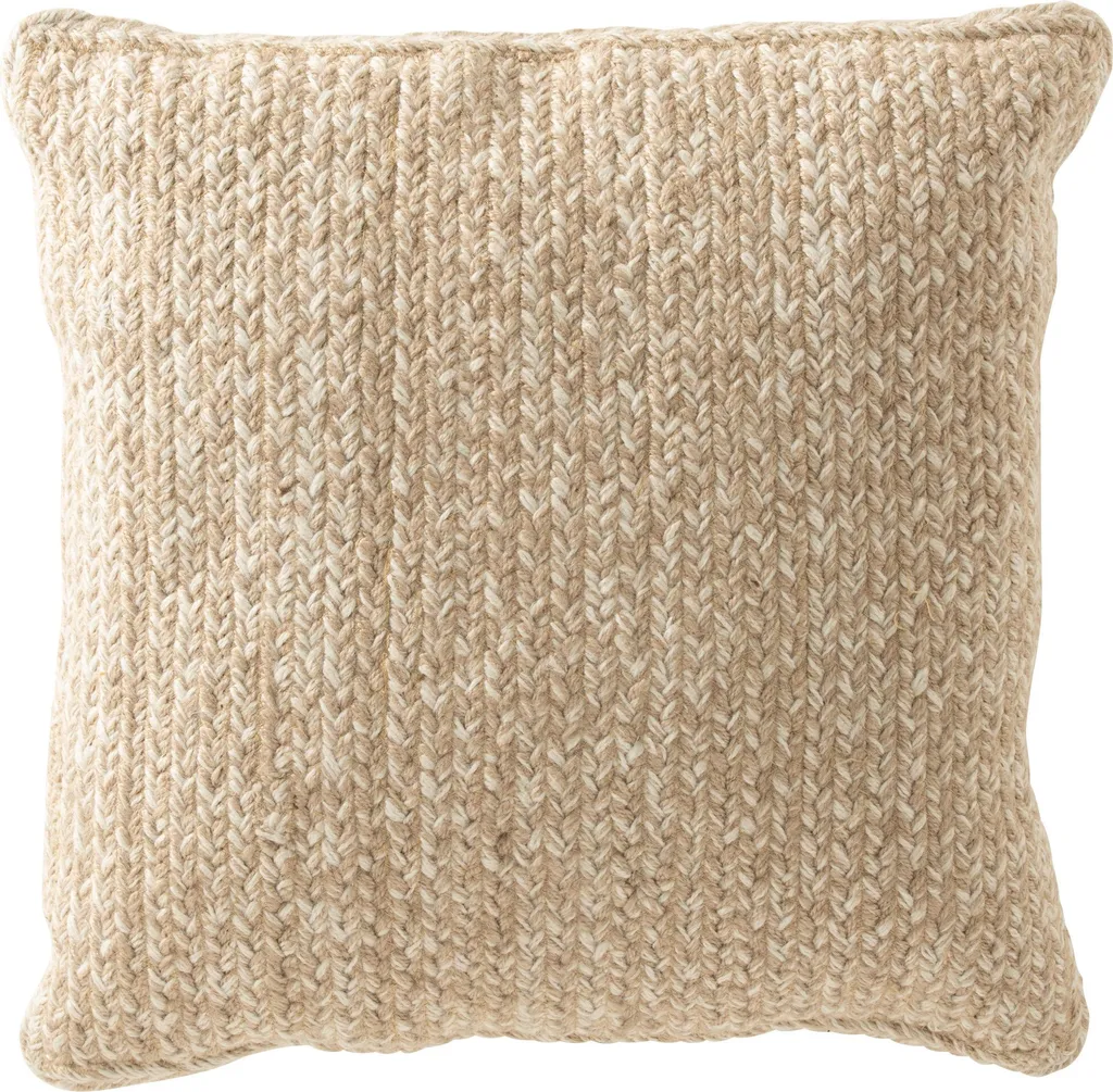 Coussin Miami Outdoor J-Line Polyester Naturel et Blanc - 42x44x10cm