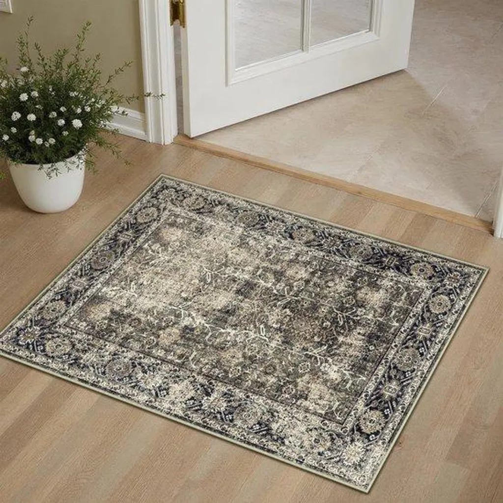 Petit Tapis de Chambre Vintage 60x90cm - Descente de Lit Marron Douce