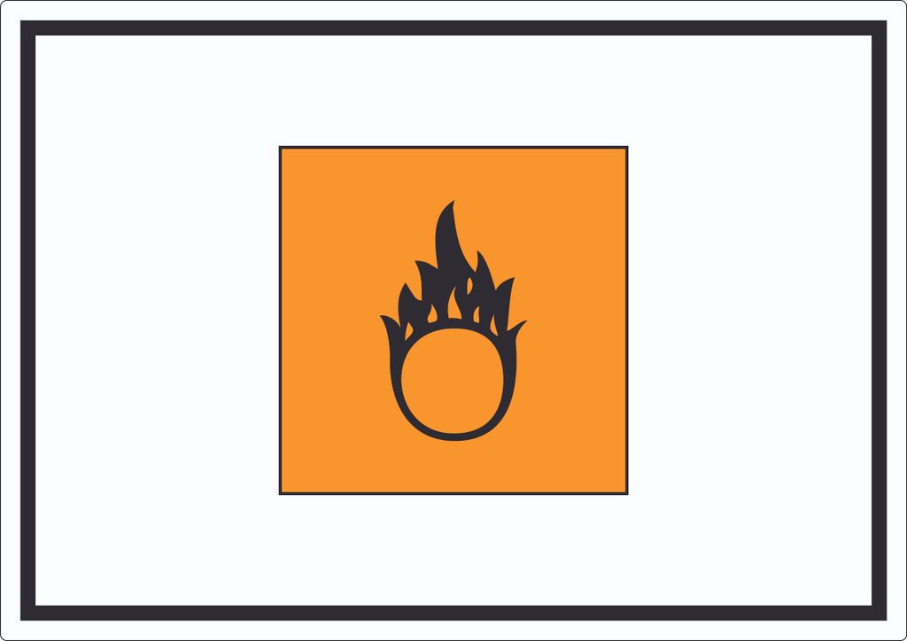 Aufkleber Gefahrensymbol Brandfördernd Symbol Brand A9 (37x52mm)