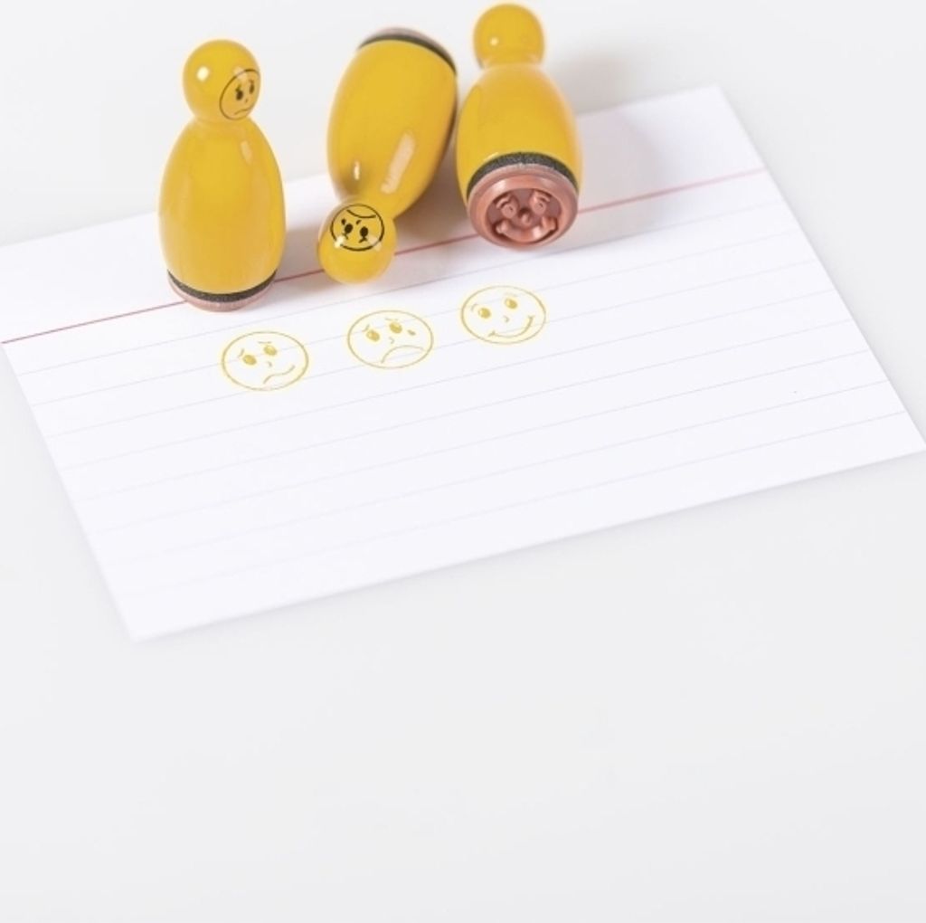 Mini Stempel Gesichter 1,2cm VE=6x3 Stück orange