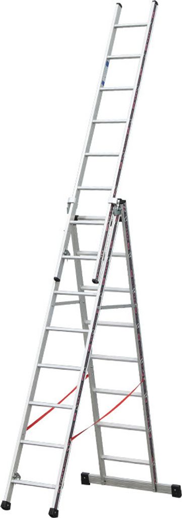 Euro-Profi Mehrzweckleiter 3-tlg. Mod. S307 - Sprossenanzahl: 3 x 8, max. Arbeitshöhe: 6,80 m
